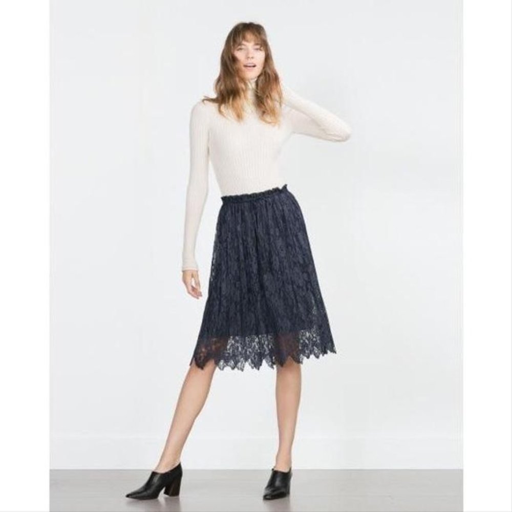Zara Lace Midi Skirt